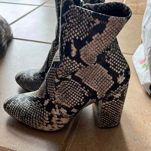 Snakeskin booties